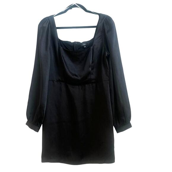 Lulus Size: Large Got The Love Black Satin Mini Dress - Picture 2 of 10